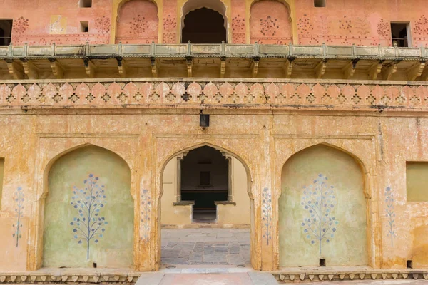 Kolorowe Łuki Amer Fort Jaipur Indie — Zdjęcie stockowe