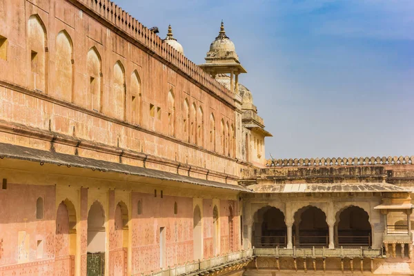 Hoektorens Van Het Amer Fort Jaipur India — Stockfoto