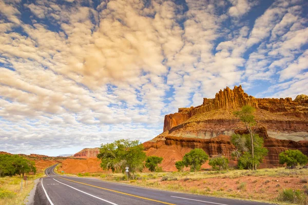 Sunset Scenic Drive Capitol Reef National Park Utah United States — стоковое фото
