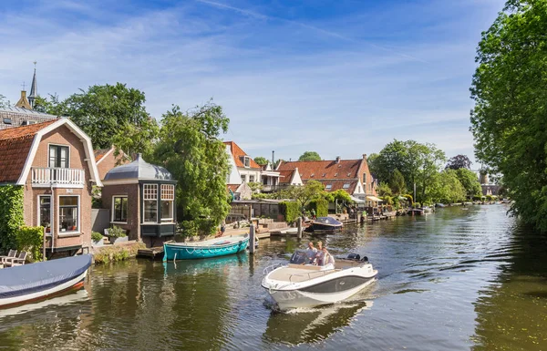Family Motorboat River Vecht Loenen Netherlands — ストック写真