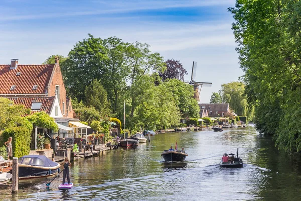 Boats Sup Board River Vecht Loenen Netherlands — Fotografia de Stock