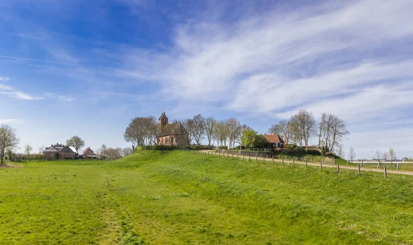 Little Church Top Mound Hegebeintum Netherlands — Stock Photo, Image