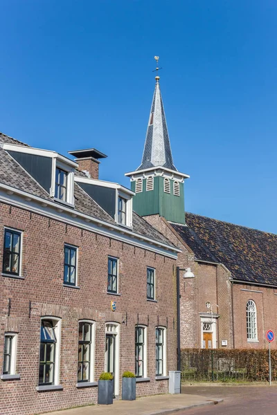 Huse Kirketårn Centrum Heeg Holland - Stock-foto