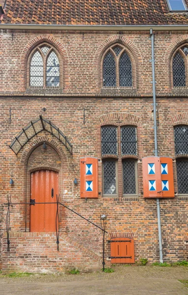 Drzwi Okna Klasztoru Broerenklooster Zwolle Holandia — Zdjęcie stockowe