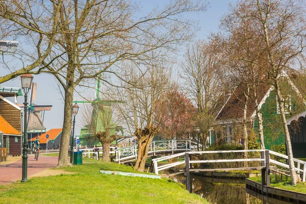 Дерев Яні Мости Через Канал Заансе Шанс Нідерланди — стокове фото