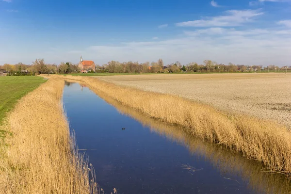 Little River Leading Small Town Holwierde Groningen Netherlands — Stock Photo, Image
