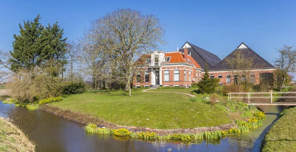 Panorama Tradycyjnego Gospodarstwa Rolnego Groningen Holandia — Zdjęcie stockowe