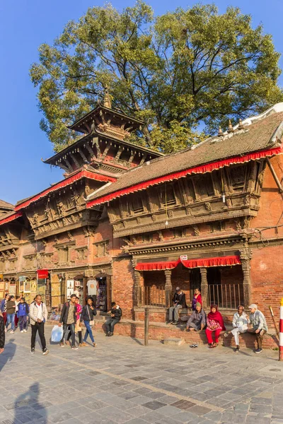 Люди Перед Історичними Будівлями Площі Дурбар Катманду Непал — стокове фото