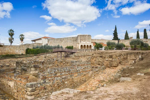 Spanyolországi Meridában Található Alcazaba Erődítmény Maradványai — Stock Fotó