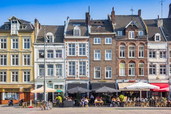 People Eating Drinking Historic Market Square Maastricht Netherlands — ストック写真