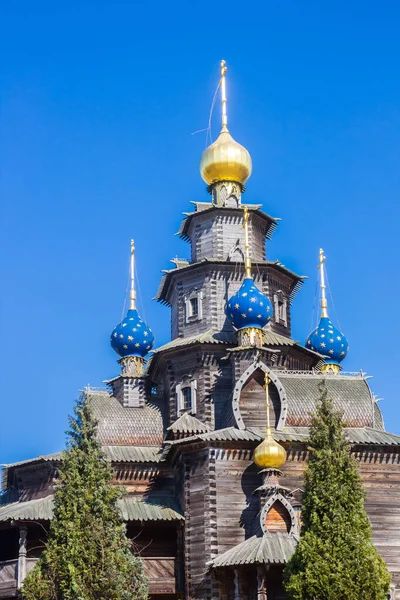 Domos Cebolla Azul Dorada Iglesia Rusa Gifhorn Alemania — Foto de Stock