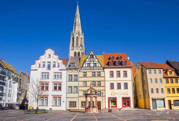 Market Square Old Houses Church Tower Merseburg Germany — Foto Stock