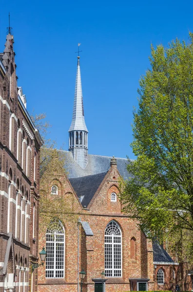Wieża Zabytkowego Kościoła Leeuwarden Holandia — Zdjęcie stockowe