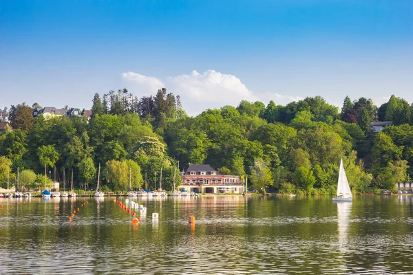 Sailing Boat River Ruhr Baldeney Lake Essen Germany — Foto de Stock