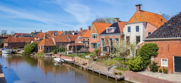 Panorama Van Historische Huizen Aan Rivier Winsum Nederland — Stockfoto