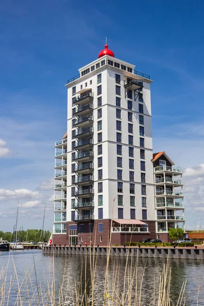 Leuchtturm Mehrfamilienhaus Wasser Von Harderwijk Niederlande — Stockfoto