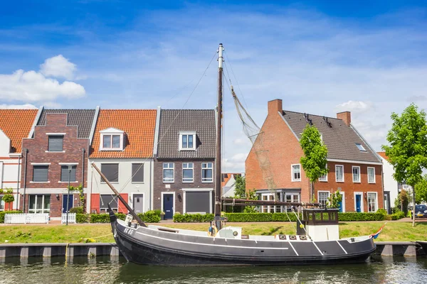 Bateau Classique Quai Dans Quartier Waterfront Harderwijk Pays Bas — Photo