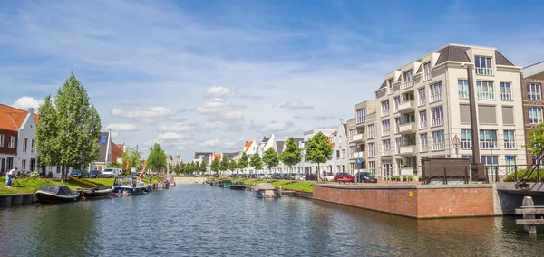 Panorama Van Een Gracht Wijk Waterfront Harderwijk Nederland — Stockfoto