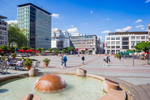 Fuente Mármol Plaza Kennedy Centro Essen Alemania — Foto de Stock