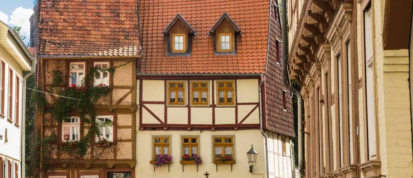 Casas Históricas Meia Madeira Centro Quedlinburg Alemanha — Fotografia de Stock