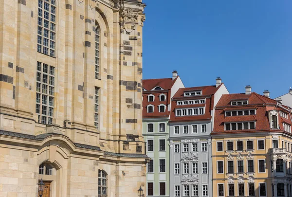 Барвисті Будинки Історичній Площі Ноймарк Дрездені Німеччина — стокове фото