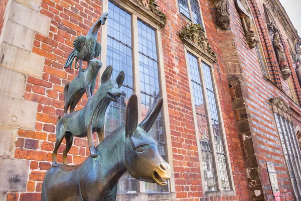 stock image Sculpture of animals called the city musicians in Bremen, Germany