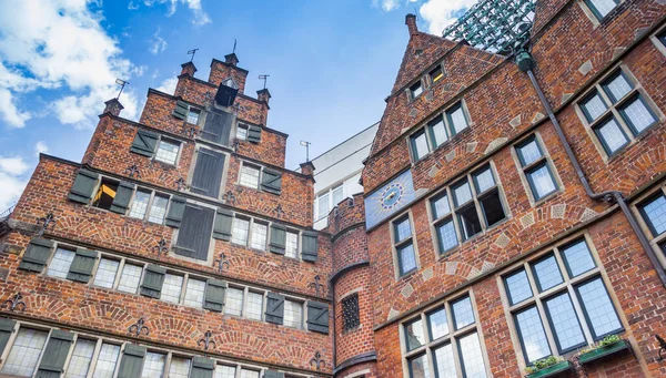 Fassaden Roter Backsteinhäuser Der Historischen Stadt Bremen Deutschland — Stockfoto