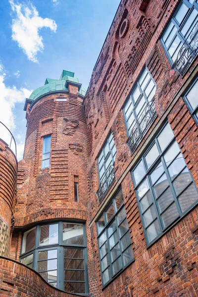 Historic Red Brick Tower Boettcherstrasse Street Bremen Germany — Fotografia de Stock