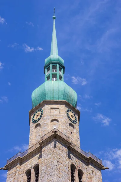 Almanya Nın Dortmund Kentindeki Tarihi Reinoldkirche Kilisesinin Kulesi — Stok fotoğraf