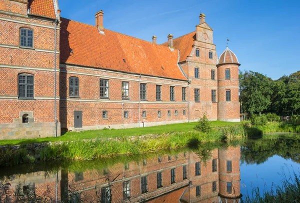 Historic Castle Reflected Water Rosenholm Denmark — ストック写真