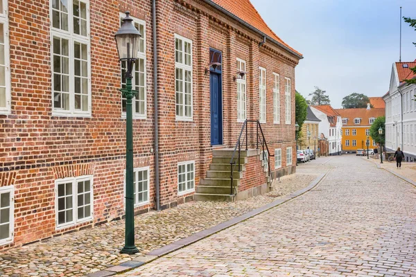 Cobblestoned Street Historic Houses Viborg Denmark — Stock Photo, Image