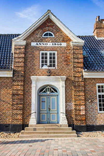 Front Facade Decorated Door Old House Ribe Denmark — Fotografia de Stock