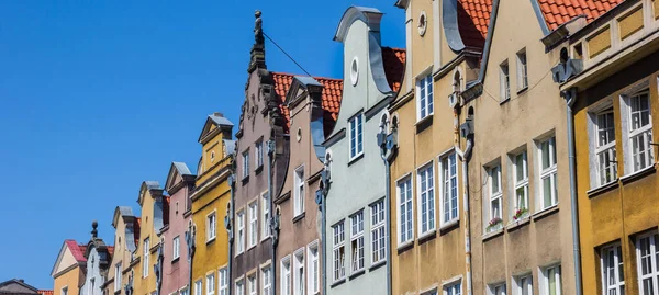 Panorama Historic Houses Swietego Ducha Street Gdansk Poland — Foto de Stock