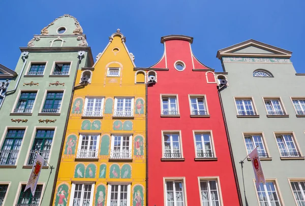 Colorful Historic Houses Dluga Street Gdansk Poland — Foto de Stock