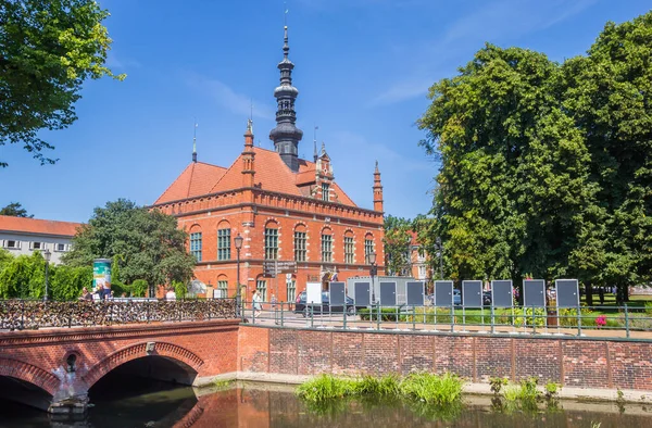 Bridge Canal Front Old Town Hall Gdansk Poland — ストック写真