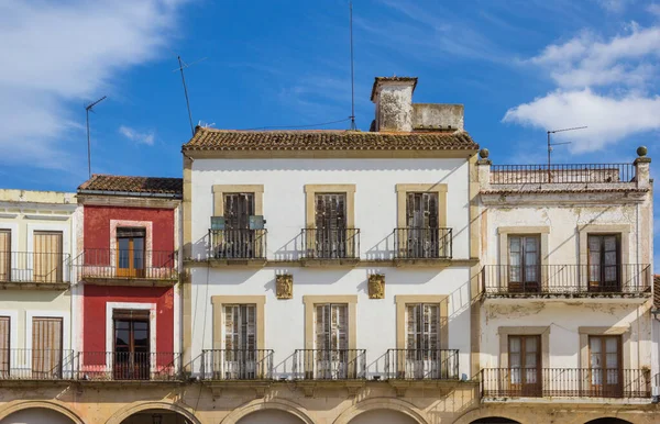 Традиционные Дома Главной Рыночной Площади Трухильо Испания — стоковое фото