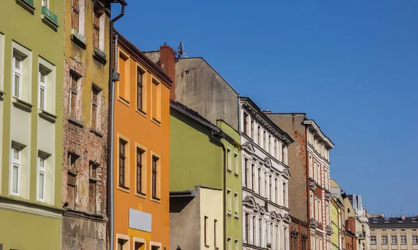 Panorama Colorful Facades Historic Houses Torun Poland – stockfoto