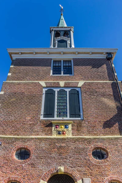 Frente Fachada Casa Pesagem Histórica Makkum Países Baixos — Fotografia de Stock