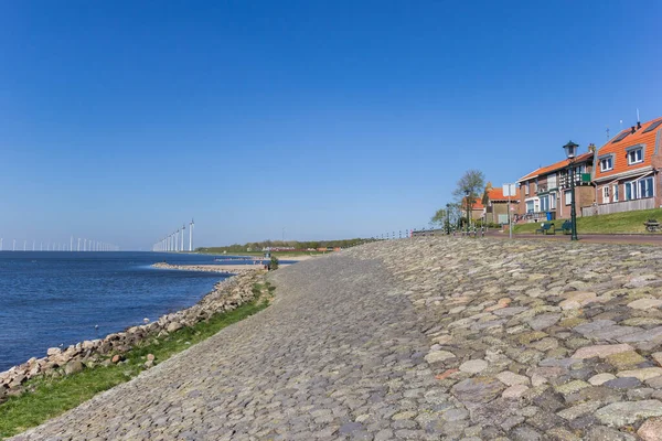 Casas Topo Dique Basalto Urk Países Baixos — Fotografia de Stock