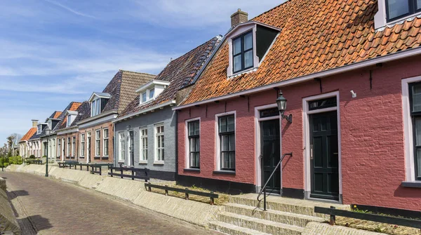 Colorful Traditional Houses Small Village Holwerd Netherlands — Stock Photo, Image