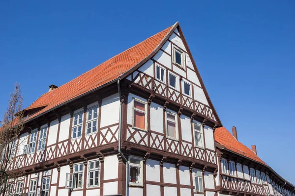 White Half Timbered House Historic Center Helmstedt Germany — Stock Photo, Image