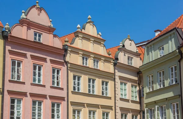 Coloridas Fachadas Casas Históricas Varsovia Polonia — Foto de Stock