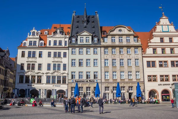 Історичні Будівлі Ринковій Площі Лейпцигу Німеччина — стокове фото