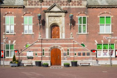 Front facade and stairs of the historic town hall in Purmerend, Nether;ands clipart