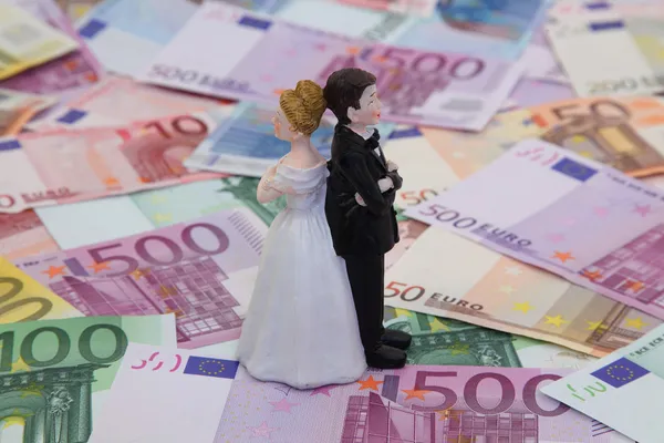 Bridal Couple and Money — Stock Photo, Image