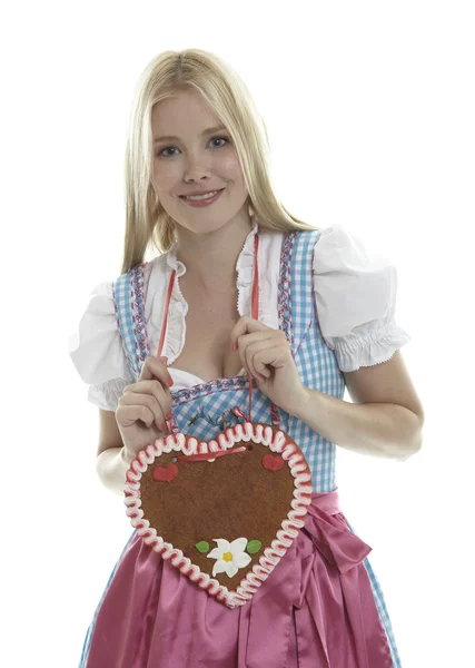 Kvinna i dirndl — Stockfoto