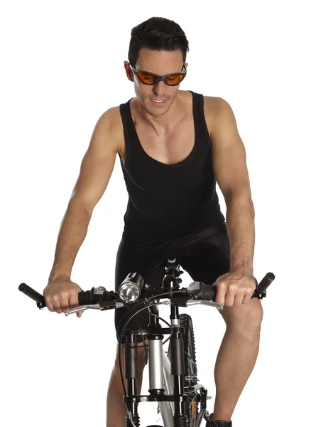 Man with bicycle — Stock Photo, Image