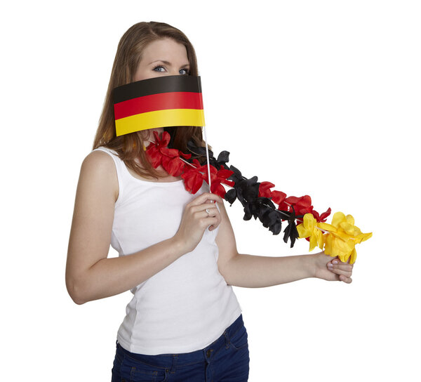 Woman with german flag