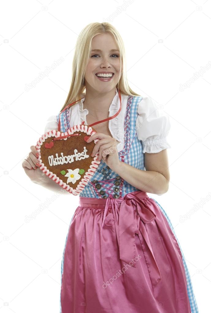 Woman with German Gingerbread heart
