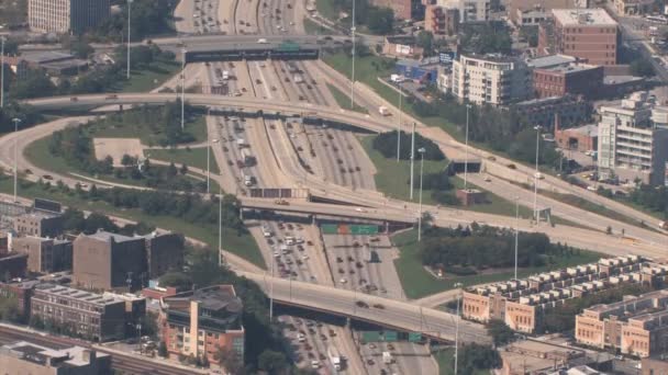 Interchange luchtfoto — Stockvideo